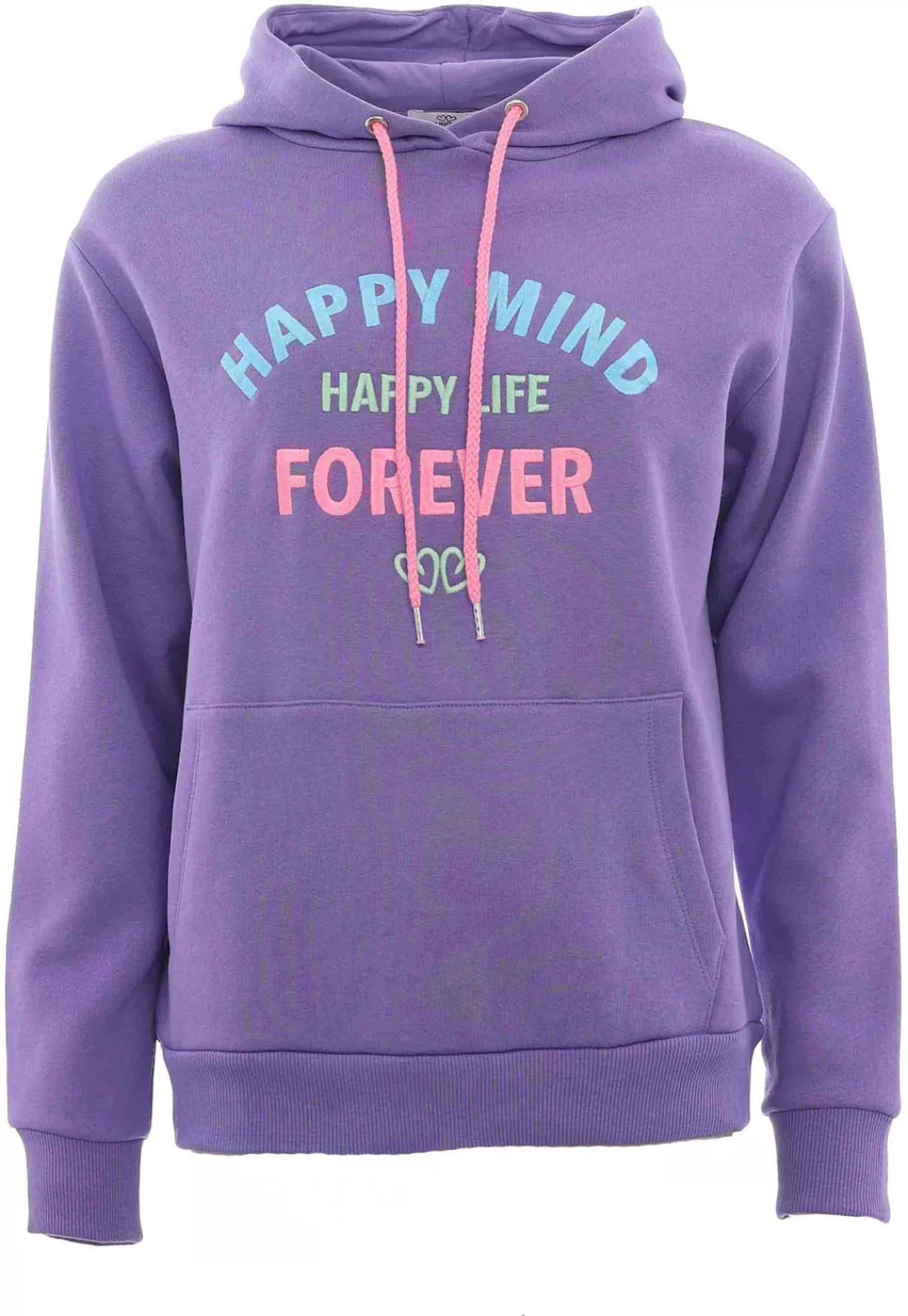 Zwillingsherz Sweatshirt, mit "Happy"-Aufstick in neonfarben auf Vorder- un günstig online kaufen