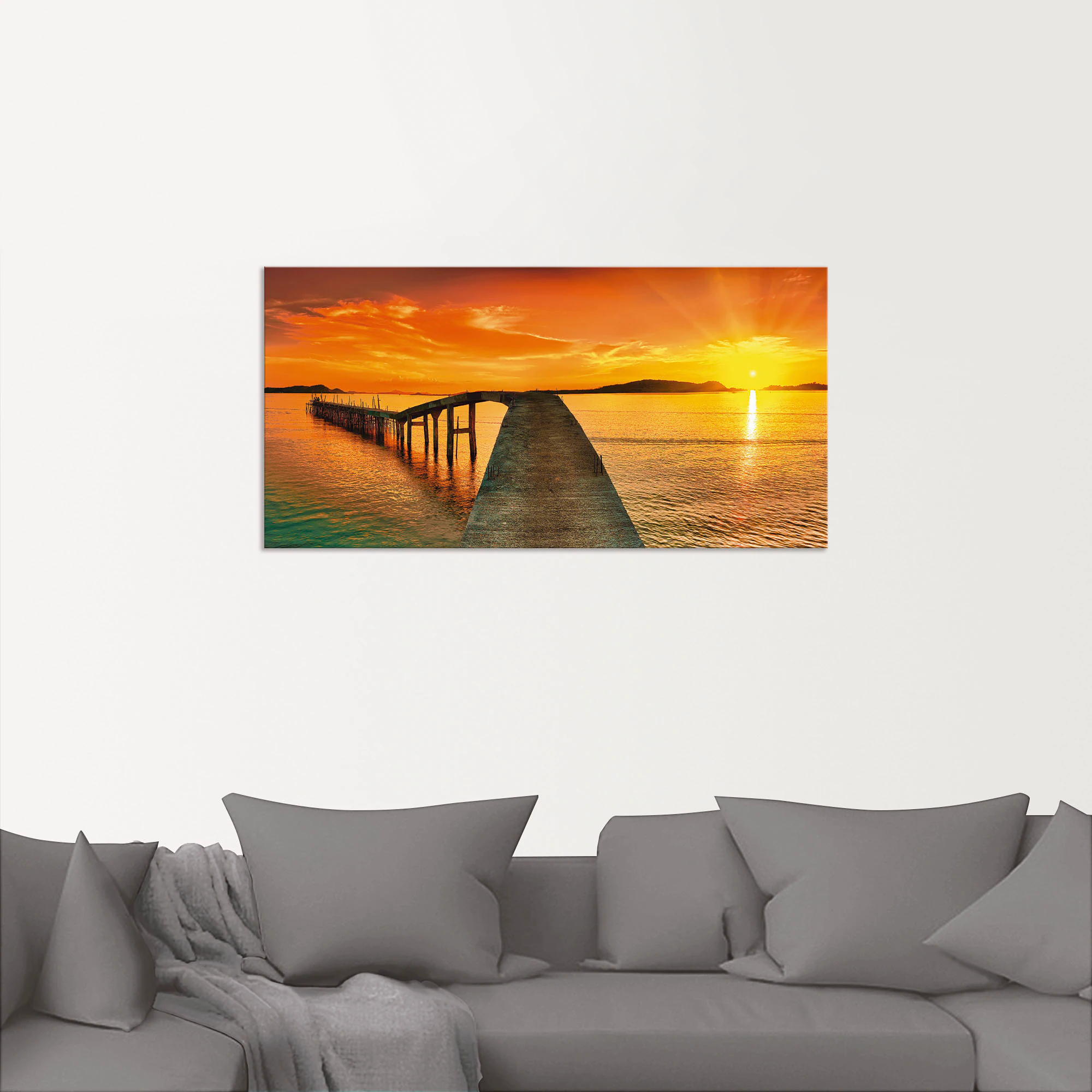 Artland Wandbild "Sonnenaufgang über dem Meer", Gewässer, (1 St.), als Alub günstig online kaufen