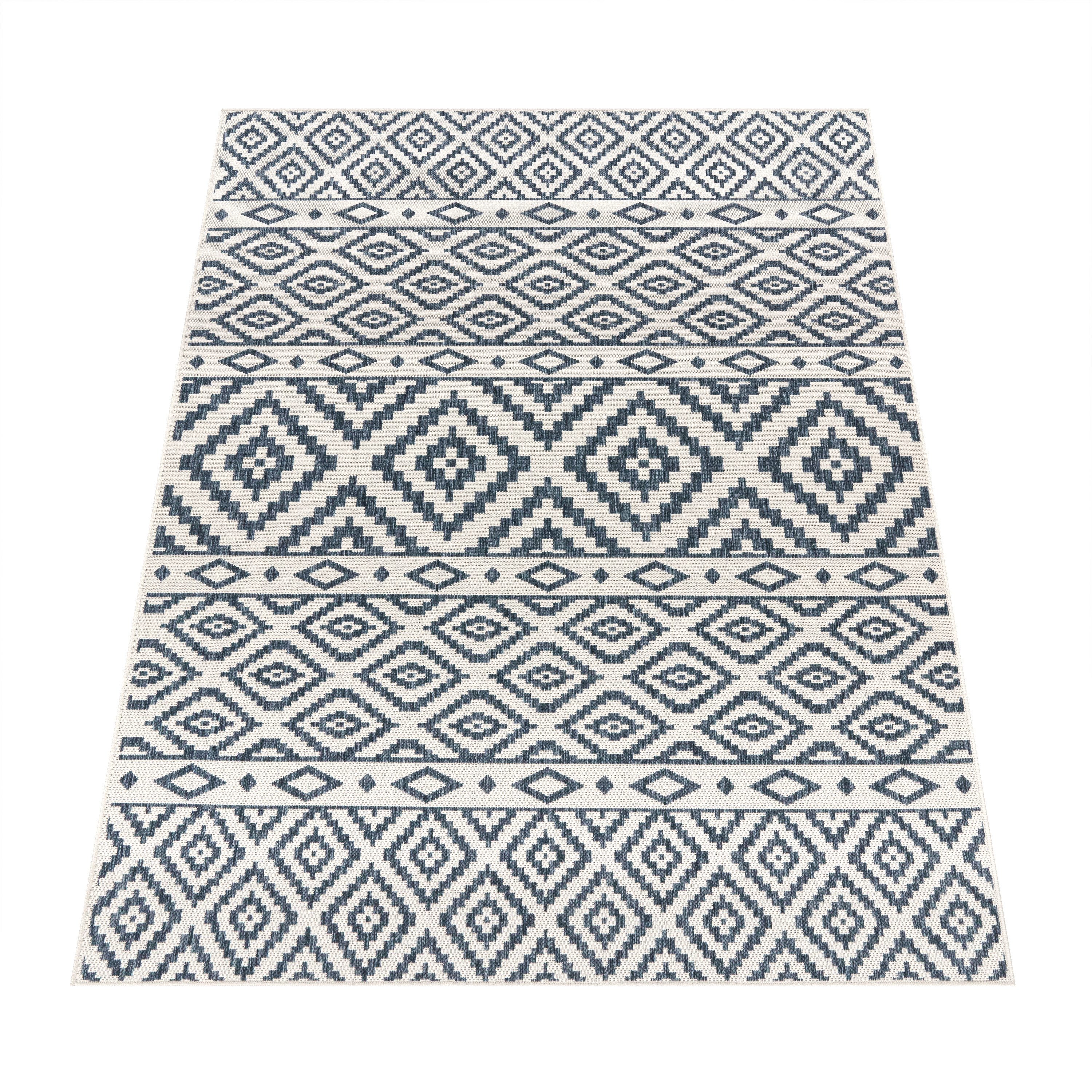 Paco Home Teppich »Coco 201«, rechteckig, 4 mm Höhe, Flachgewebe, Rauten De günstig online kaufen
