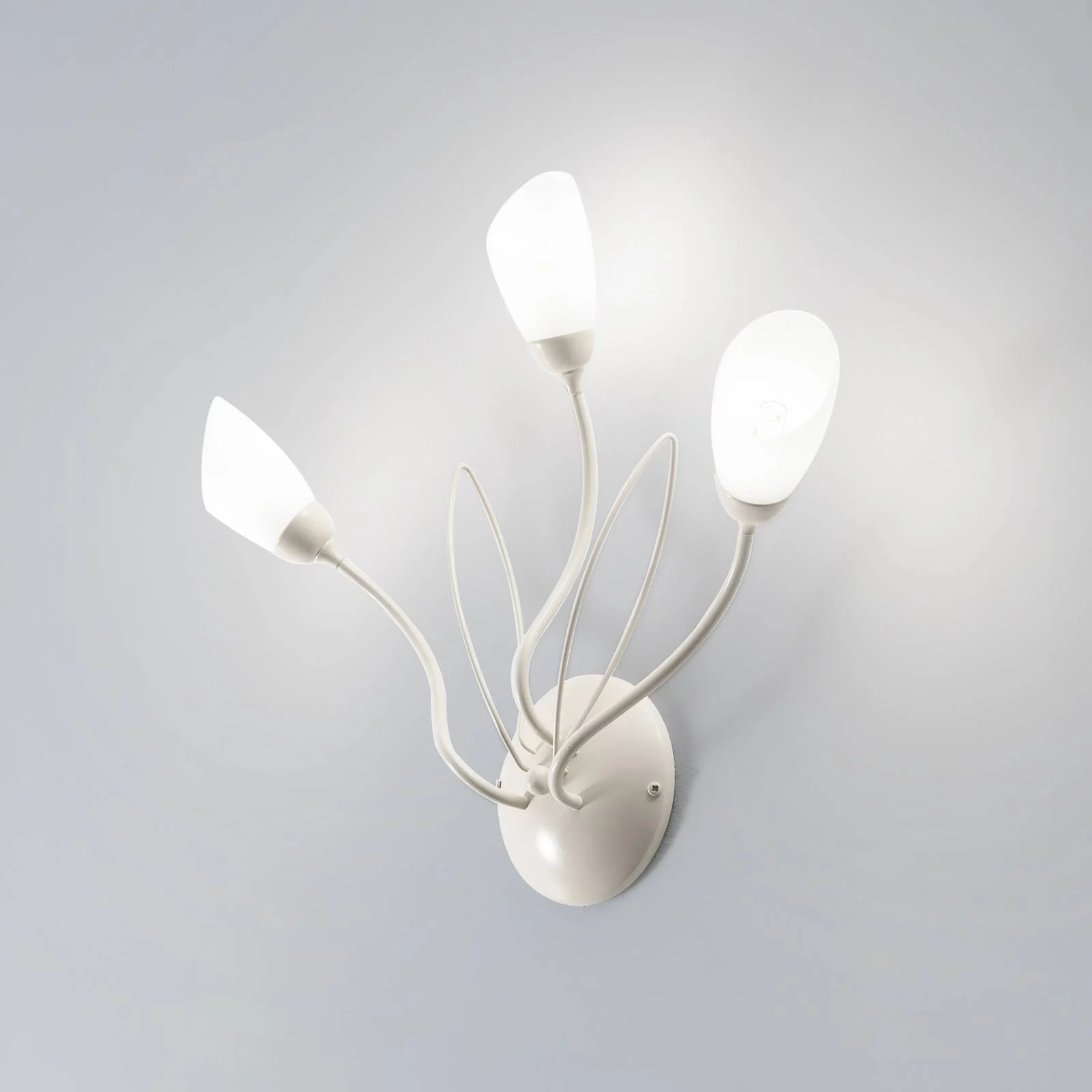 Wandleuchte Gloriosa, creme, Glas, 3-flammig günstig online kaufen
