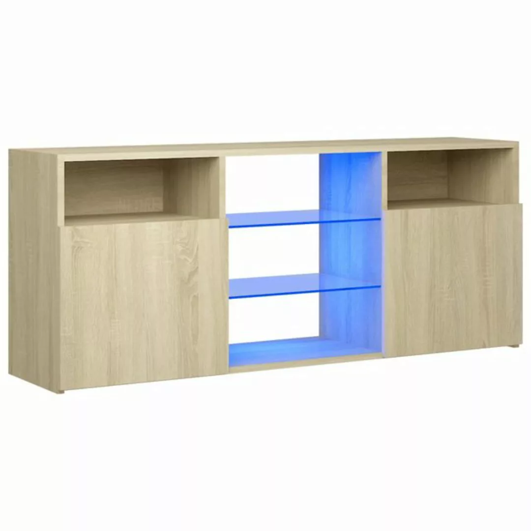 vidaXL TV-Schrank TV-Schrank mit LED Leuchten Sonoma Eiche 120x30x50 cm Low günstig online kaufen