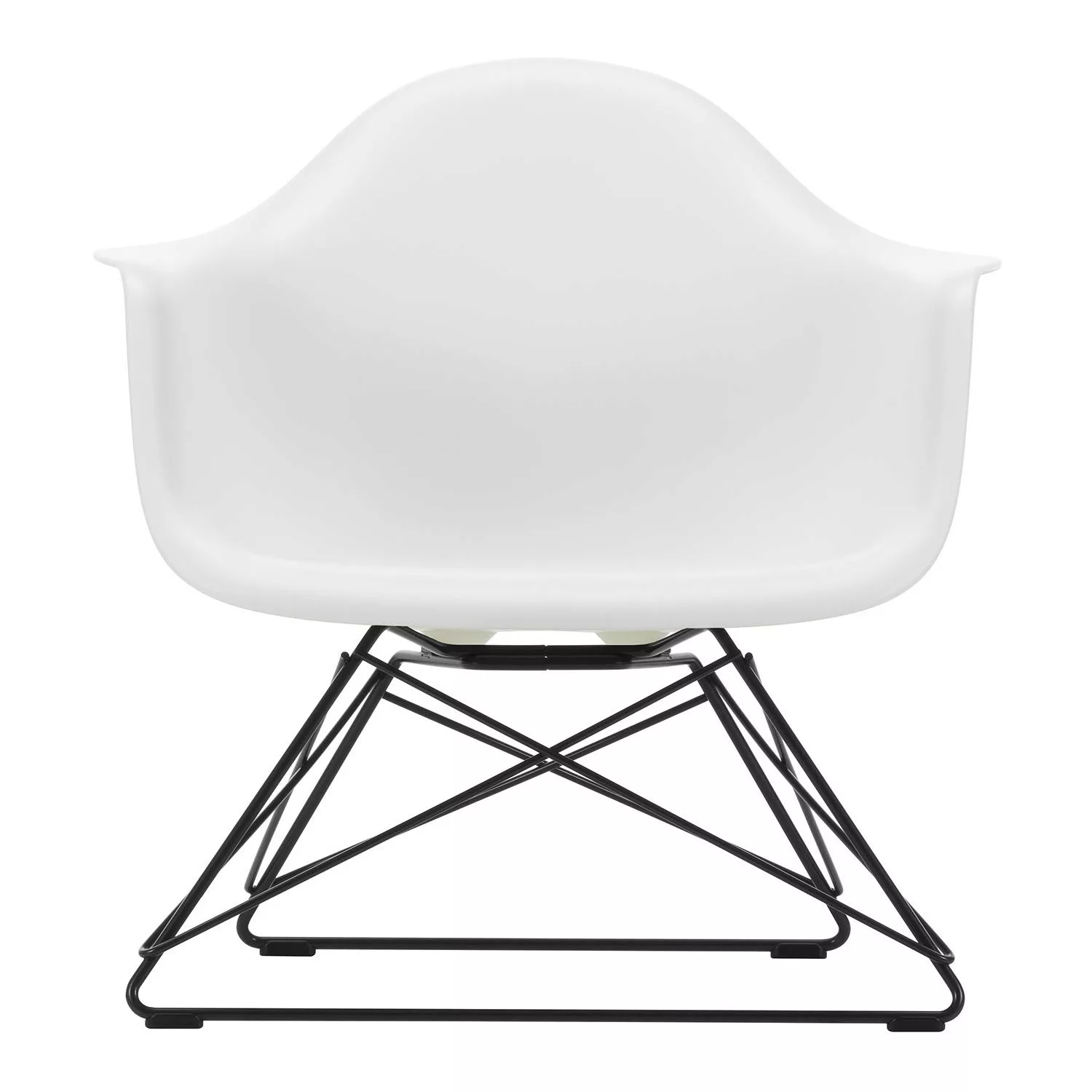 Vitra - Eames Plastic Armchair LAR Gestell schwarz - weiß/Sitzschale Polypr günstig online kaufen
