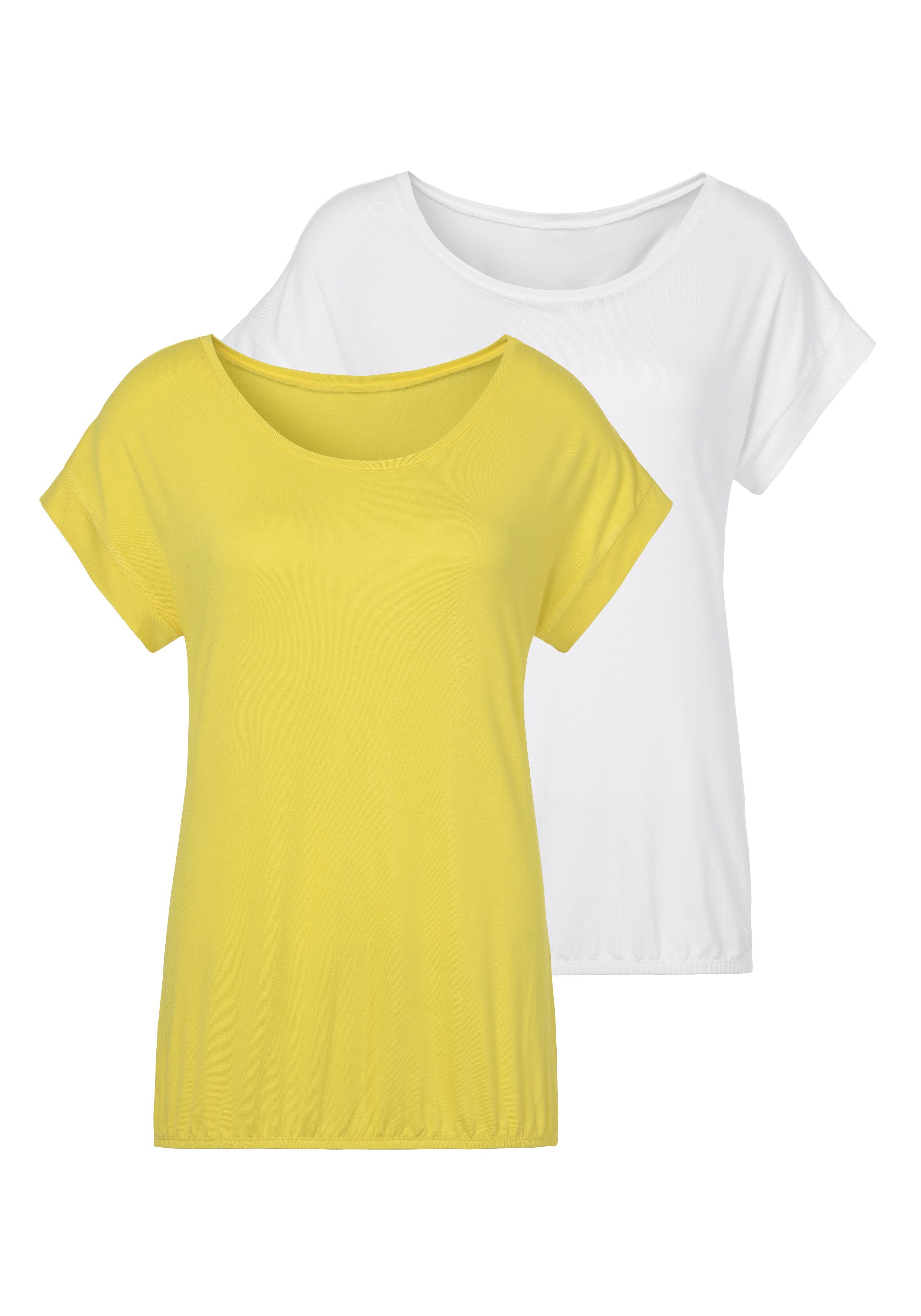 Vivance Kurzarmshirt mit Gummizug im Bund günstig online kaufen