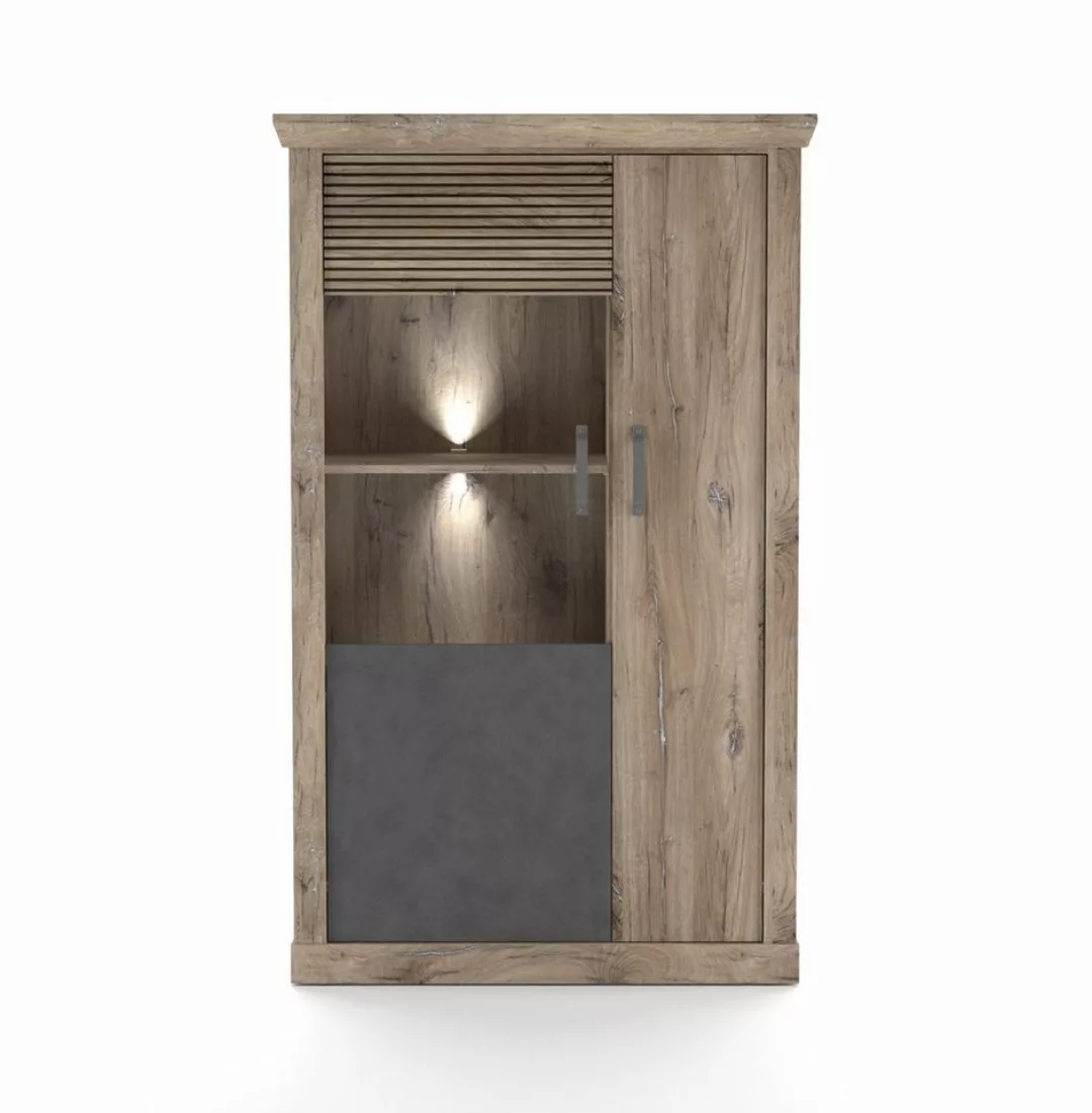 freiraum Vitrine PORTUM 042 Kleinevitrine (BxHxT: 106,3x173,7x40 cm) in Dek günstig online kaufen