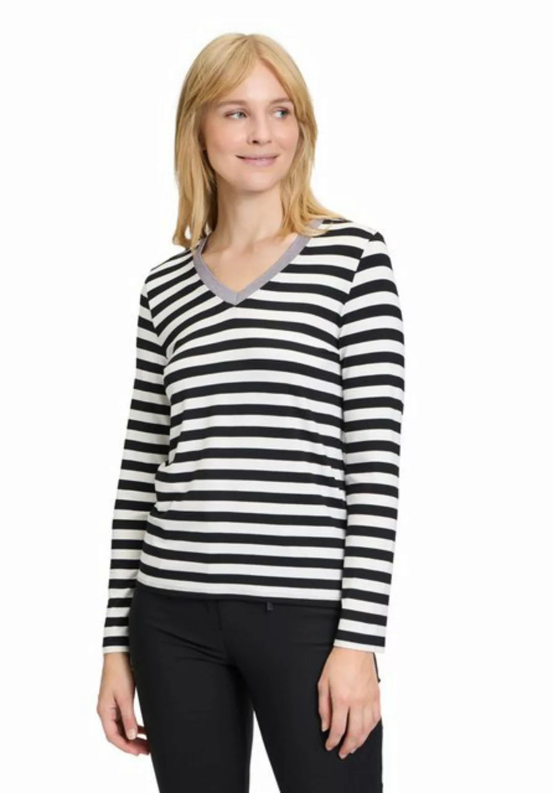 Betty Barclay Kurzarmshirt Betty Barclay Ringelshirt mit V-Ausschnitt (1-tl günstig online kaufen