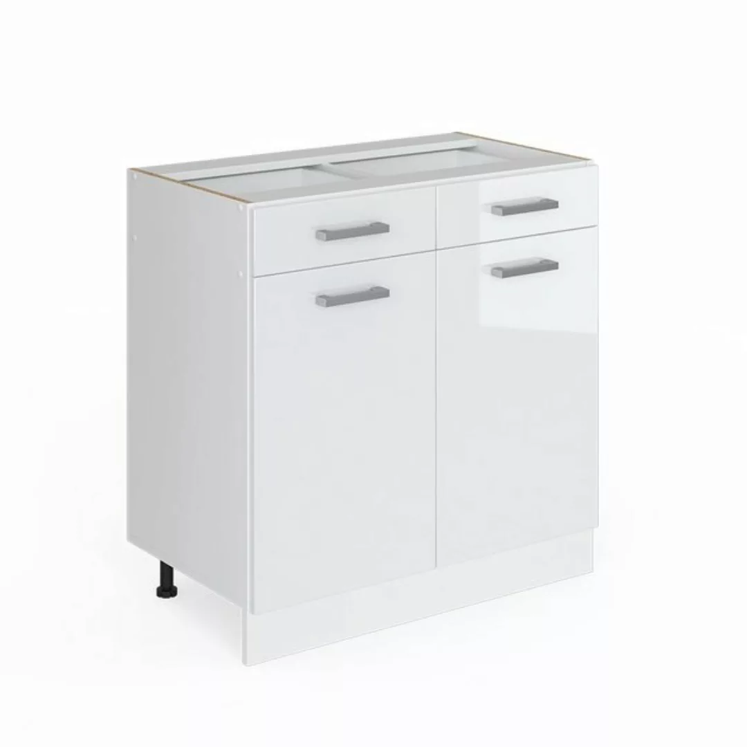 Vicco Unterschrank R-Line, Weiß Hochglanz/Weiß, 80 cm, AP Anthrazit günstig online kaufen