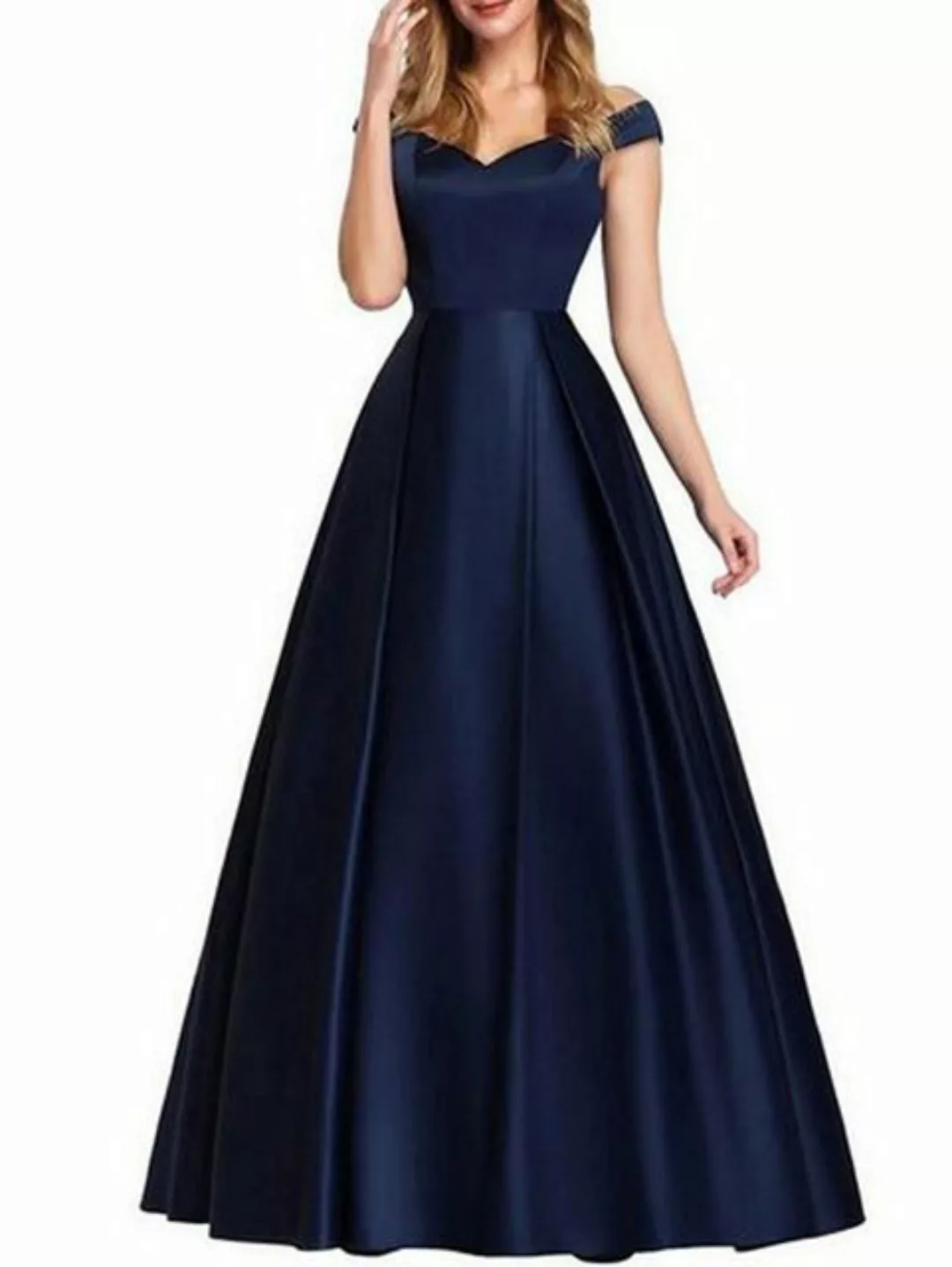 ZWY Abendkleid Kleid schulterfreies Retro-Kleid mit weitem Rock (Elegantes günstig online kaufen