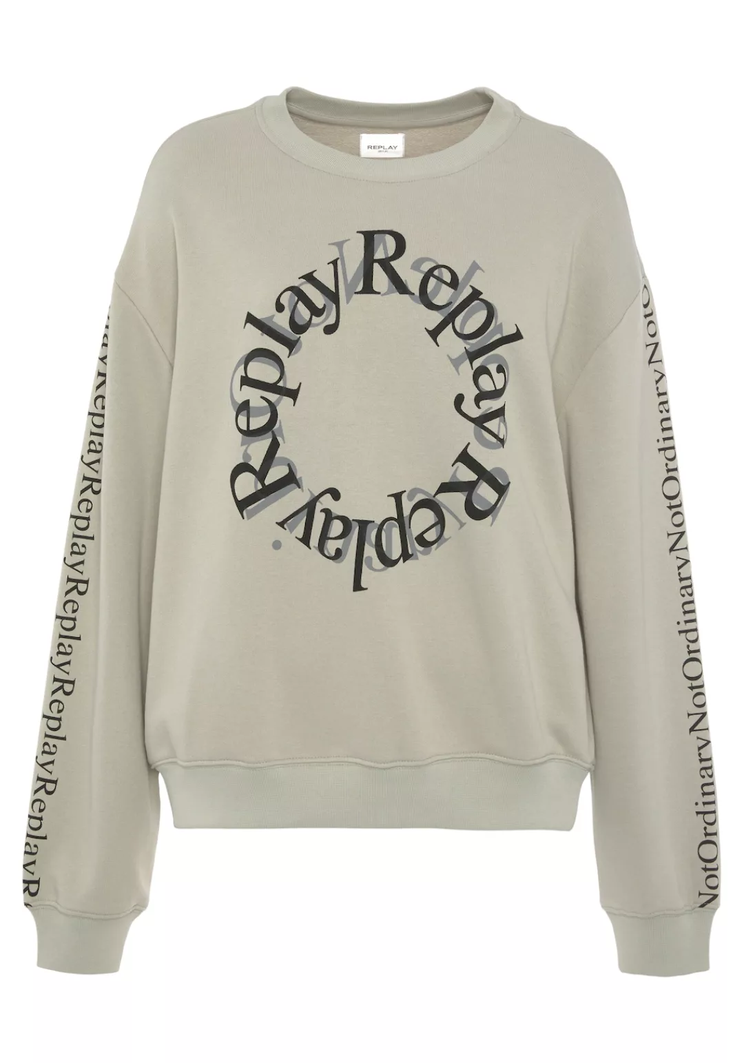Replay Sweatshirt mit Markenprint in Kontrast vorn und an den Ärmeln günstig online kaufen