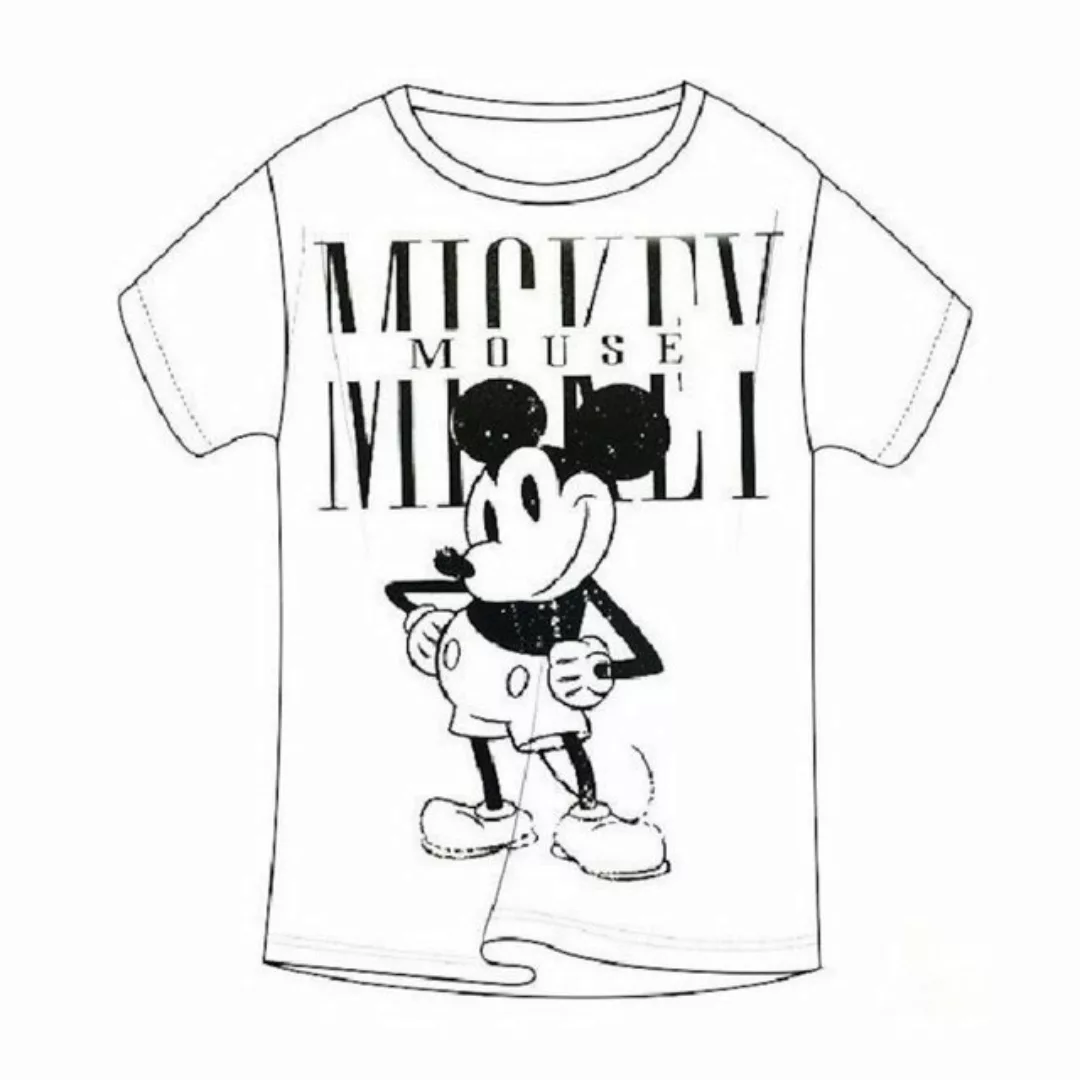 Disney Mickey Mouse T-Shirt Mickey Mouse Cartoon Style Damen T-Shirt, Weiß, günstig online kaufen