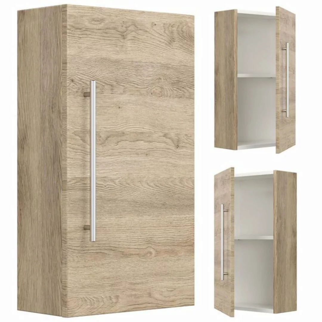 Lomadox Badezimmer Hängeschrank ABUJA-02 in Eiche hell, B/H/T: 35/62/17cm b günstig online kaufen