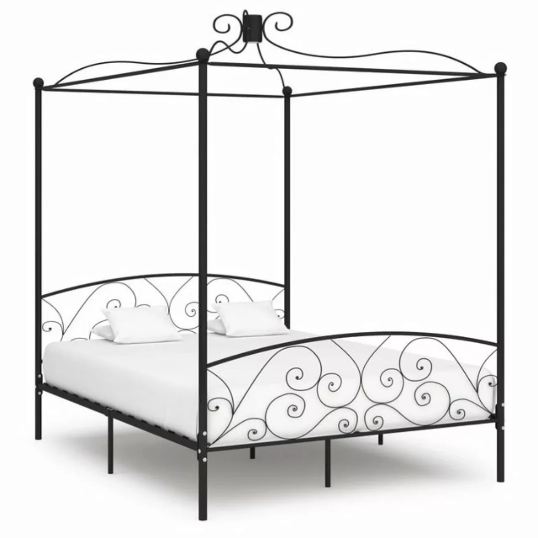 Himmelbett-gestell Schwarz Metall 180 X 200 Cm günstig online kaufen