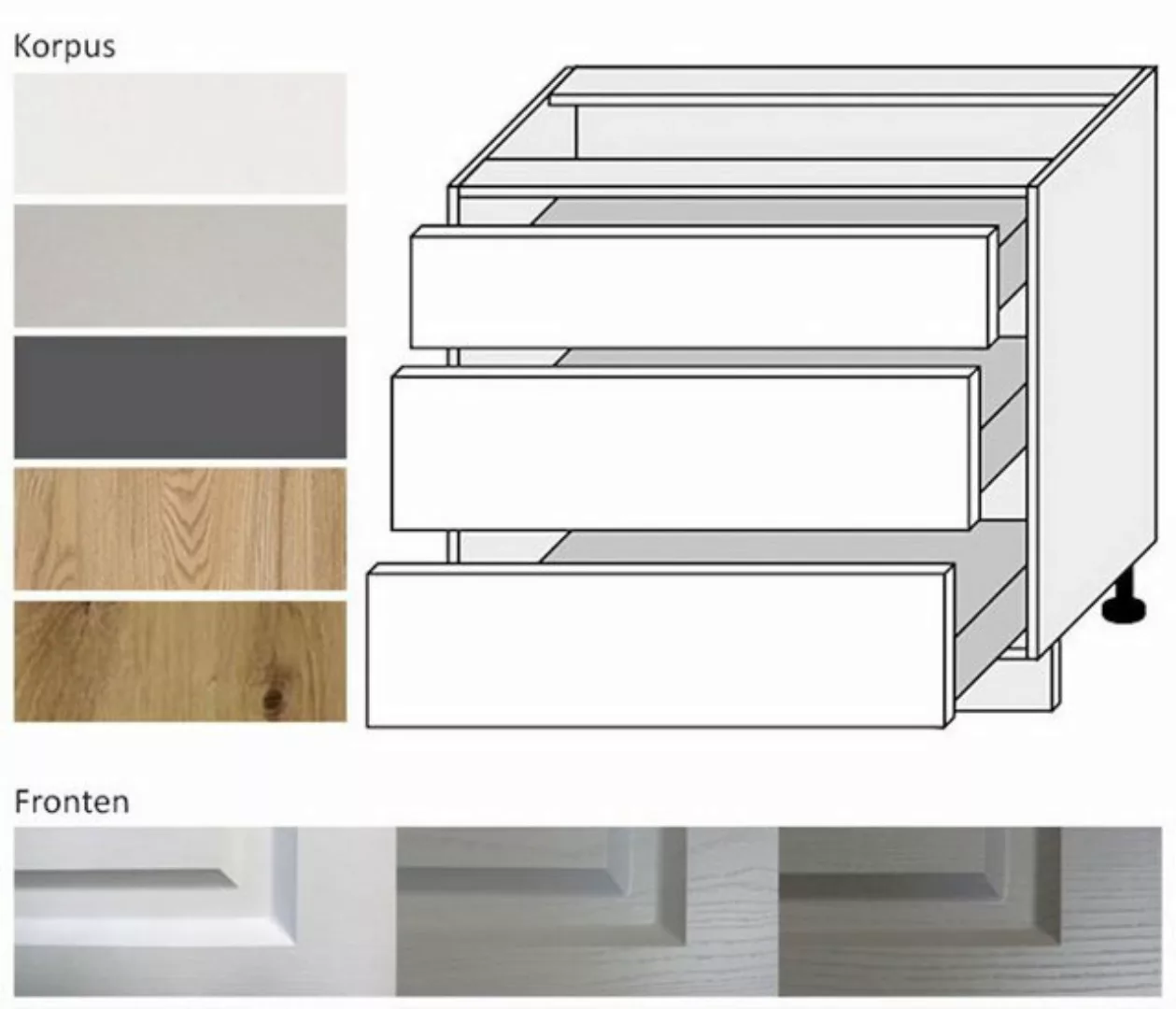 Feldmann-Wohnen Unterschrank Elbing (Elbing, 1-St) 90cm Front- und Korpusfa günstig online kaufen