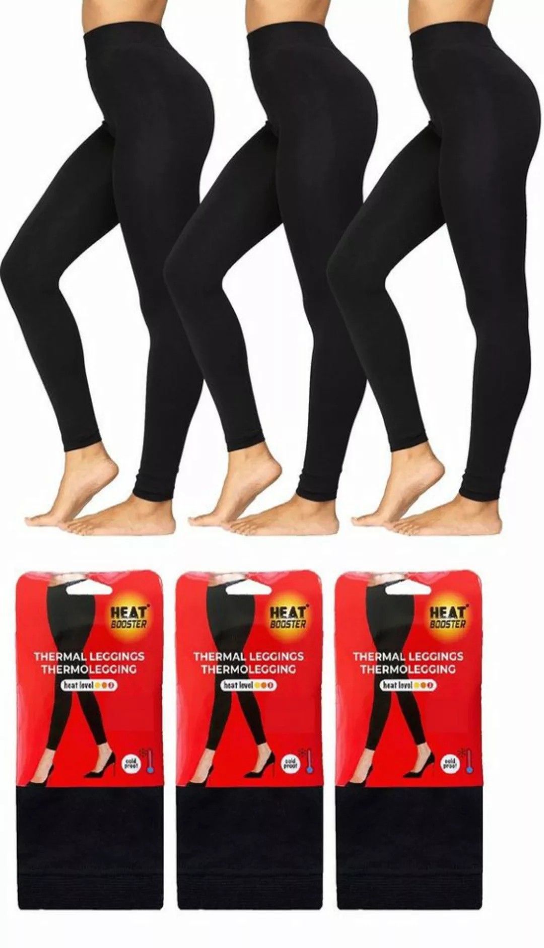 Markenwarenshop-Style Thermoleggings 3er Set Damen Thermo Leggings HEAT BOO günstig online kaufen