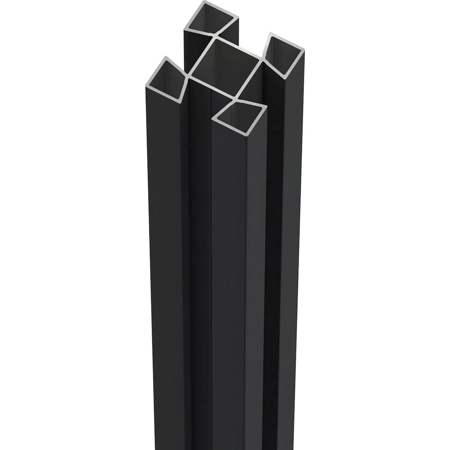 ZacAlu Aluminium-Zaunpfosten Anthrazit 7,3 cm x 7,3 cm x 194 cm günstig online kaufen