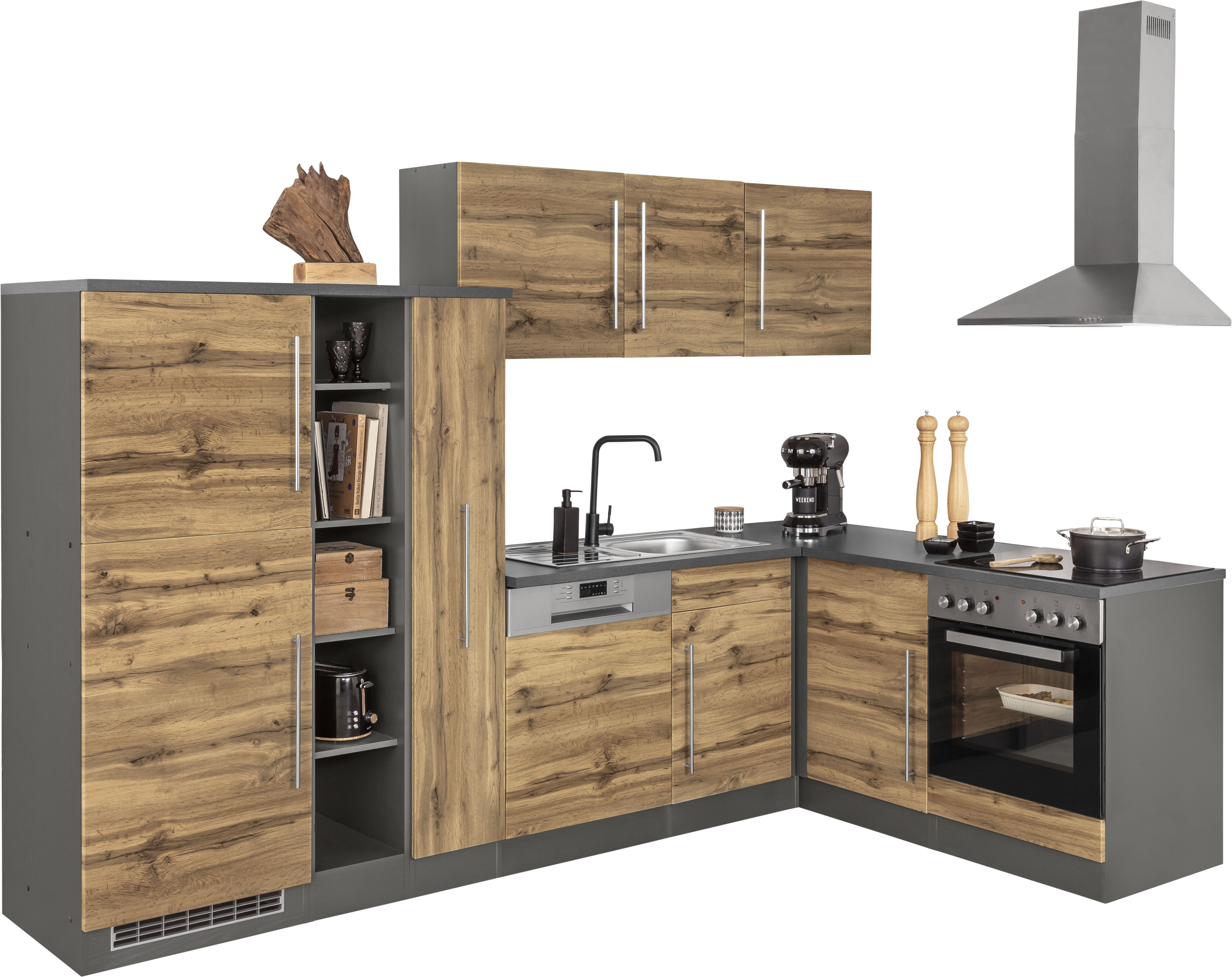Kochstation Winkelküche "KS-Samos", ohne E-Geräte, Stellbreite 290/170 cm günstig online kaufen