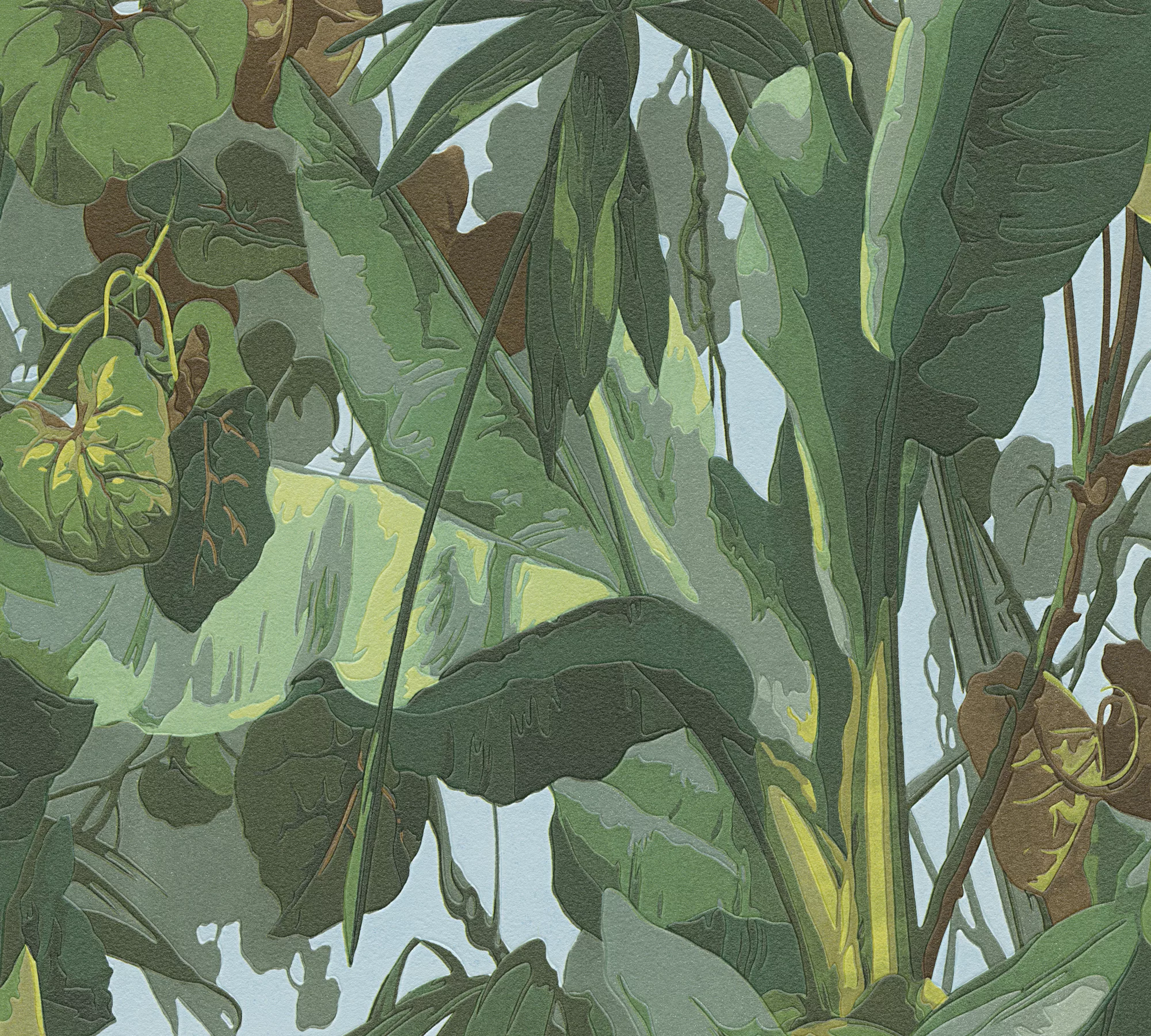 Bricoflor Tapete mit Dschungel und Blättern Exotische Tapete mit Bananenblä günstig online kaufen