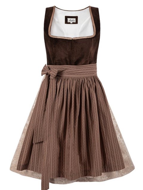 Trachten24.de Dirndl Midi Dirndl Hilde dunkelbraun (2-tlg) Rockteil 70cm günstig online kaufen