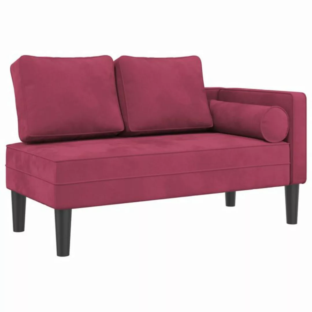 vidaXL Chaiselongue Chaiselongue mit Kissen Weinrot Samt, 1 Teile günstig online kaufen