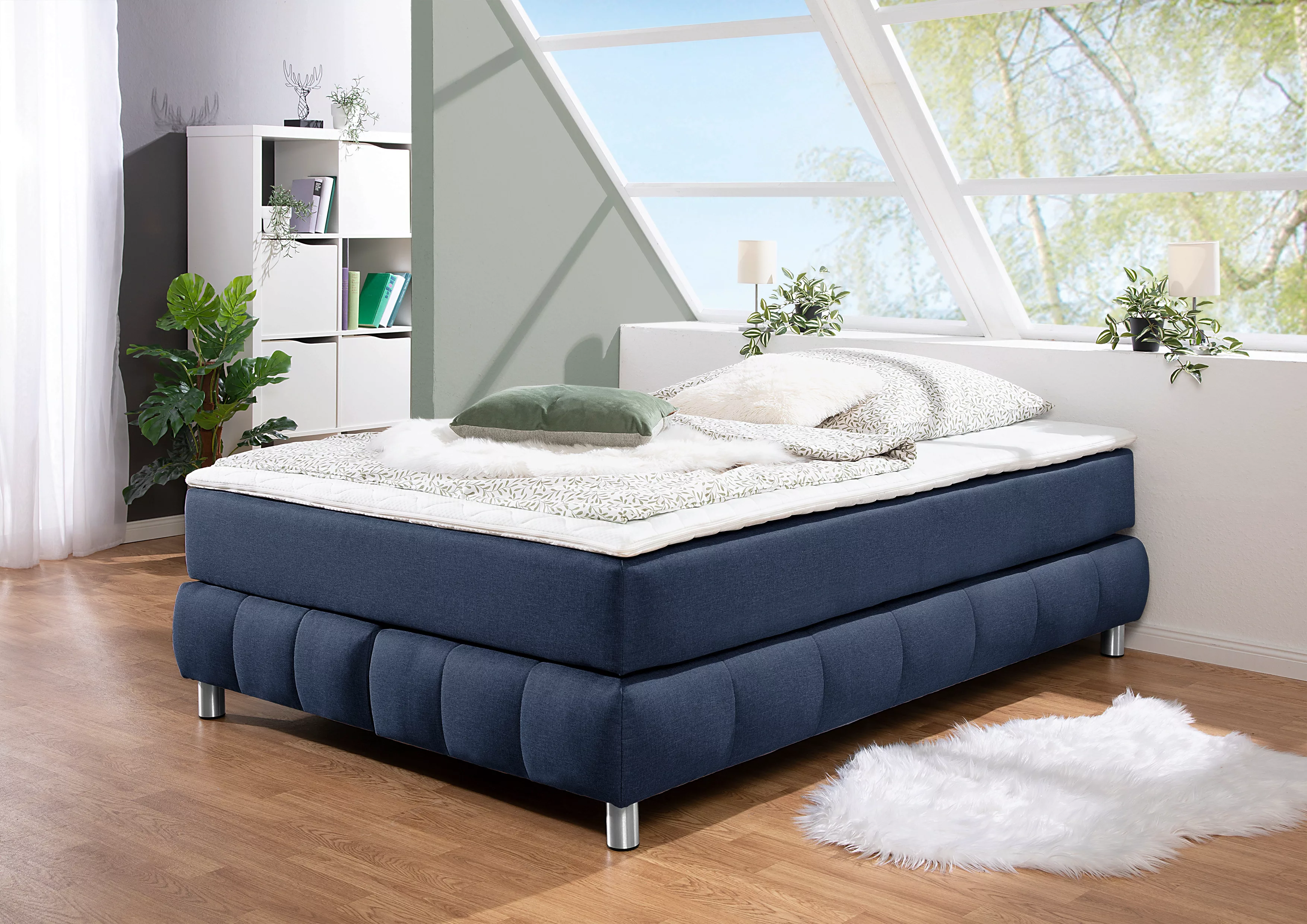 andas Boxspringbett "Salo", Ohne Kopfteil, inkl. Topper, auch in Überlänge günstig online kaufen