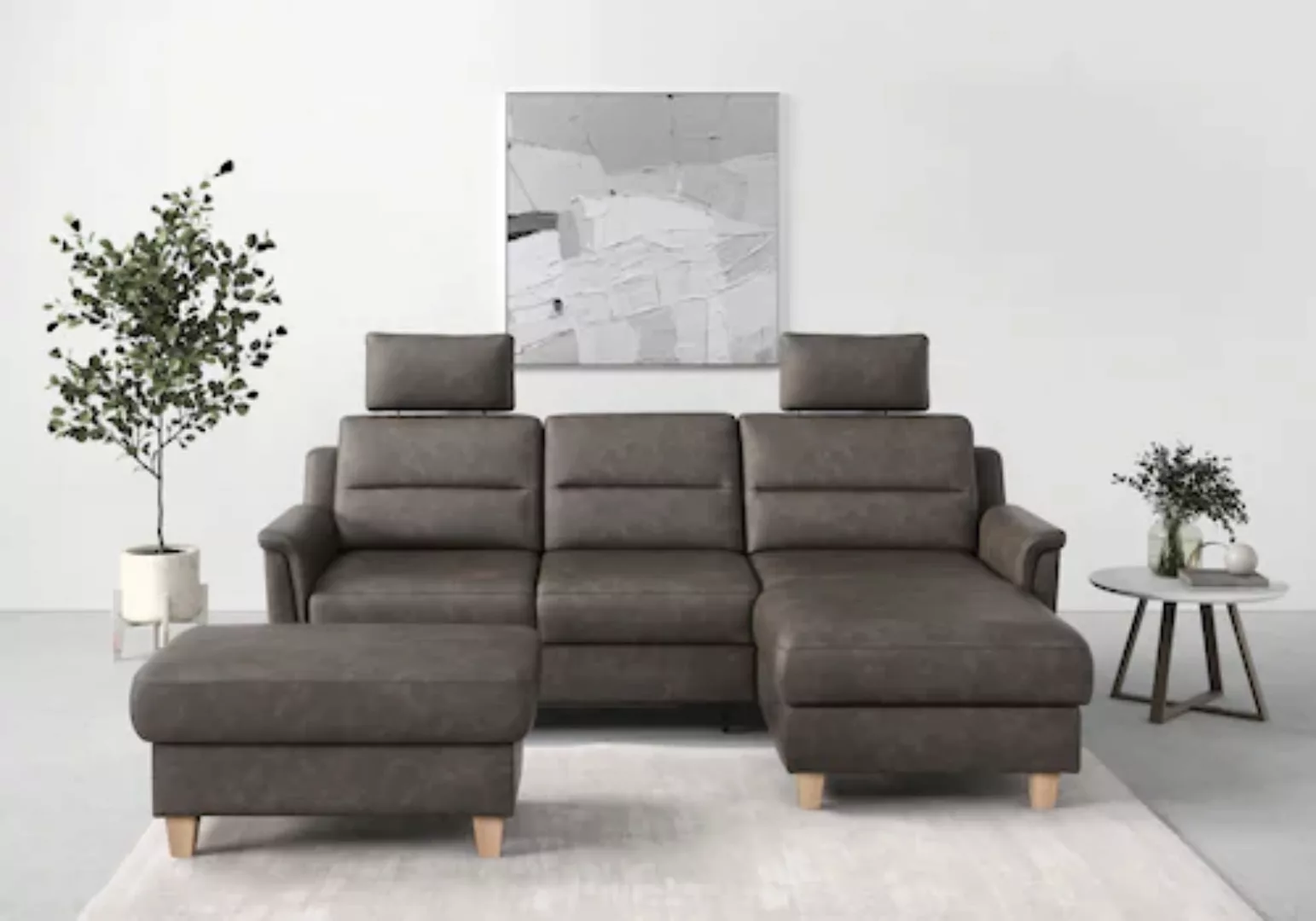 sit&more Ecksofa »Farö L-Form«, inklusive Federkern, wahlweise mit Bettfunk günstig online kaufen