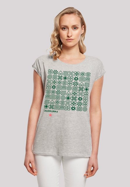 F4NT4STIC T-Shirt "Muster Grün Symbole", Print günstig online kaufen