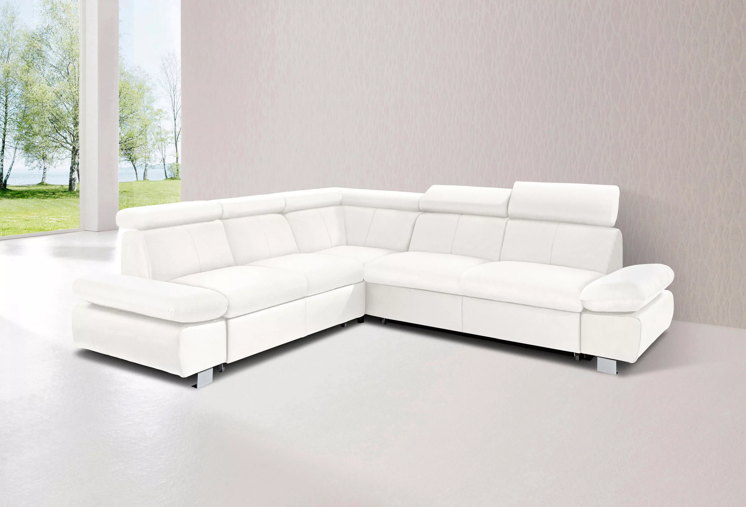 exxpo - sofa fashion Ecksofa »Happy, modern und bequem, L-Form«, inkl. Kopf günstig online kaufen