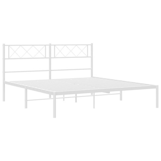 vidaXL Bettgestell Bettrahmen mit Kopfteil Metall Weiß 140x200 cm Bett Bett günstig online kaufen