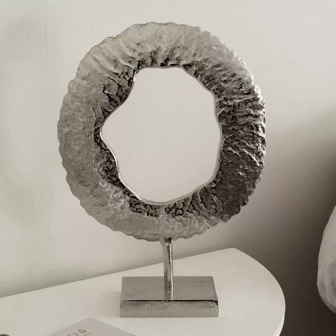 Deko Skulptur aus Metall in modernem Design Silberfarben günstig online kaufen