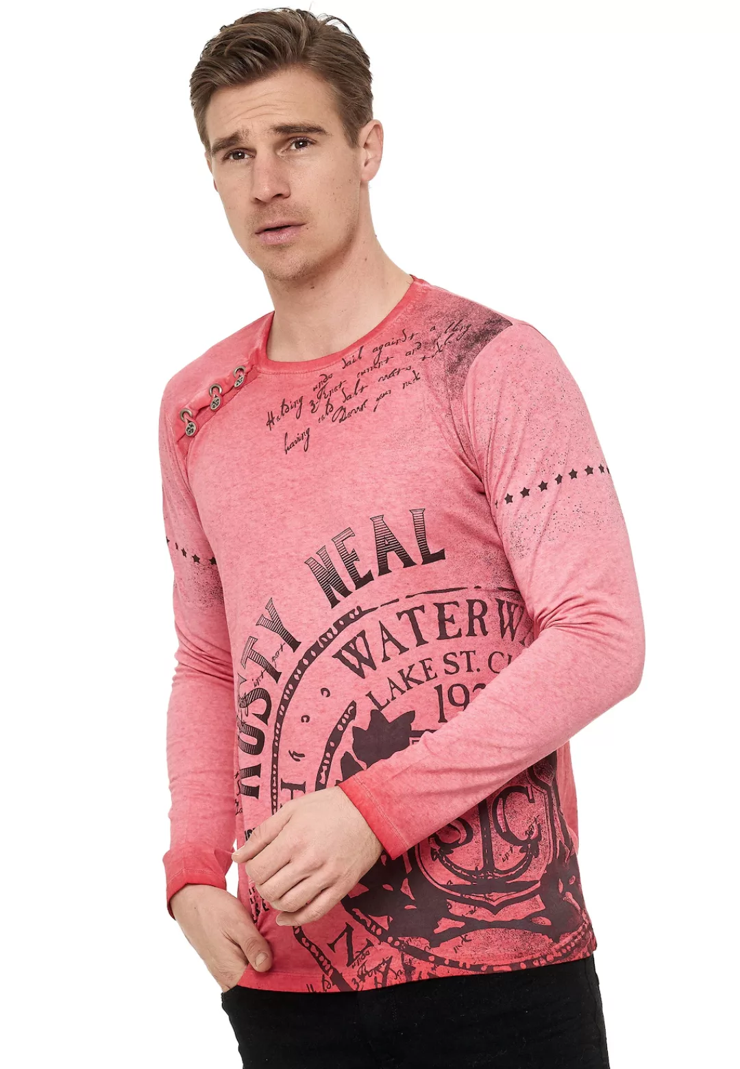 Rusty Neal Langarmshirt, mit eindrucksvollem Front-Print günstig online kaufen