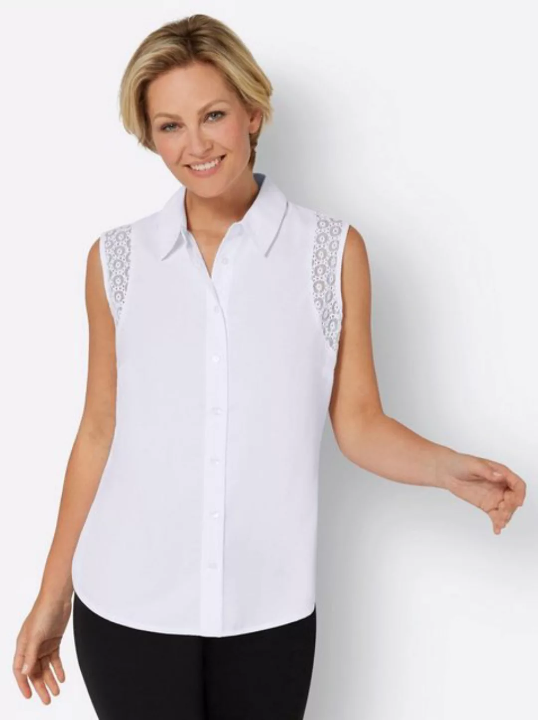 Sieh an! Klassische Bluse Bluse ohne Arm günstig online kaufen