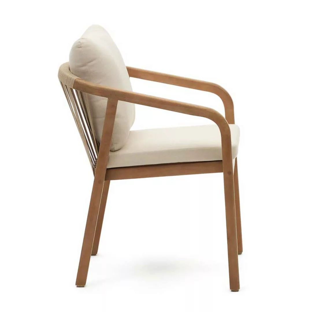 Stuhl Set Garten und Haus aus Eukalyptusholz Polsterauflage (4er Set) günstig online kaufen