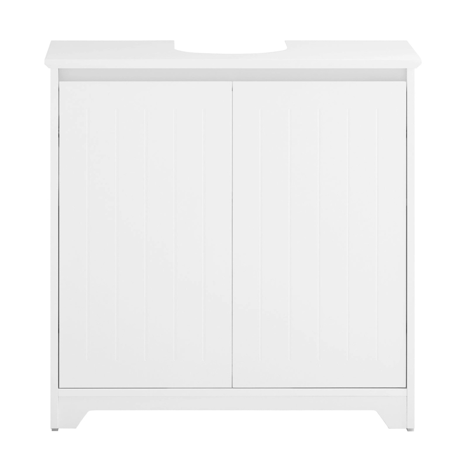 SoBuy Waschbeckenunterschrank mit 2 Türen aus Holz Weiß 60 cm BZR108-II-W günstig online kaufen