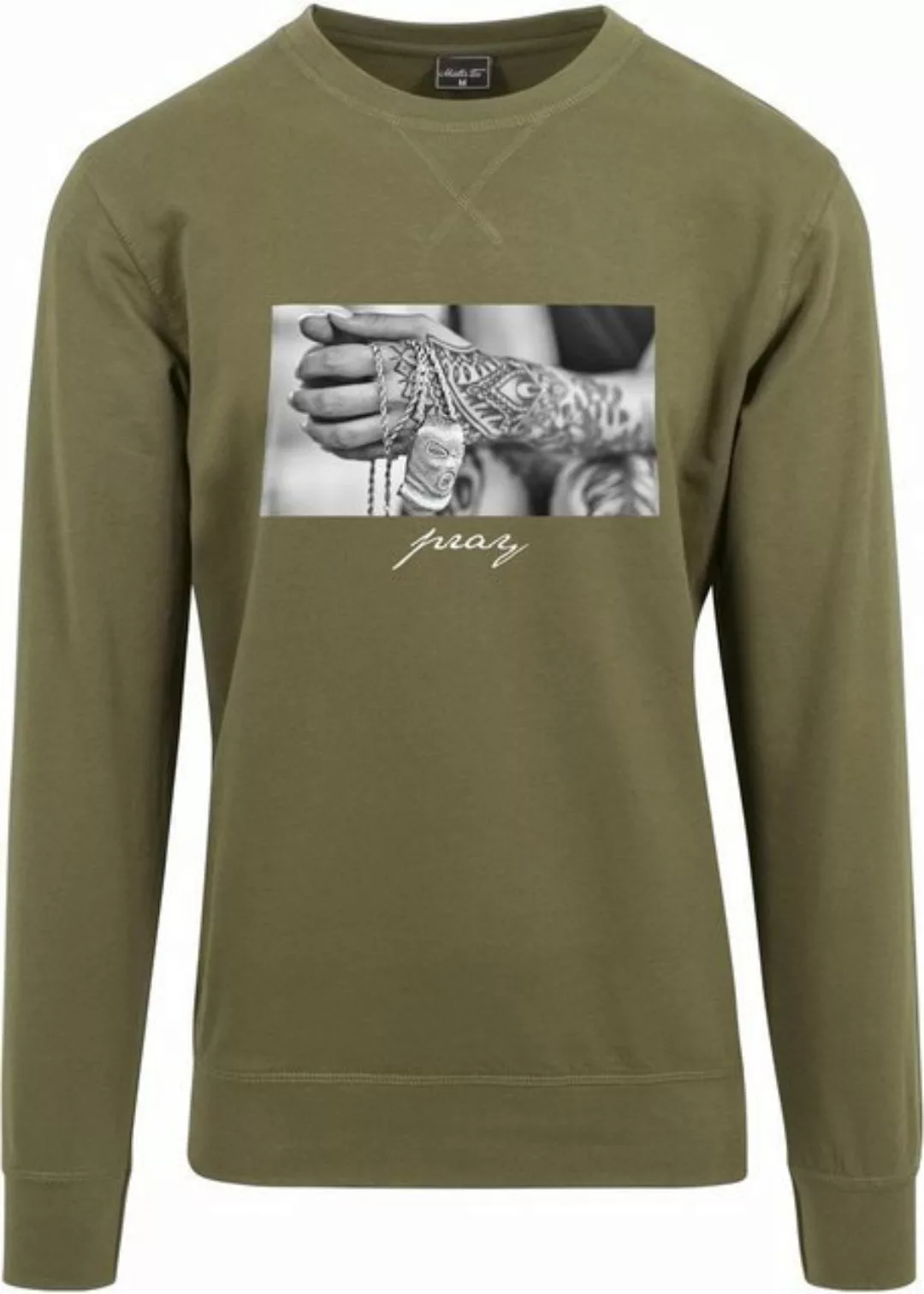 MisterTee Kapuzenpullover Herren Pray 2.0 Crewneck (1-tlg) günstig online kaufen