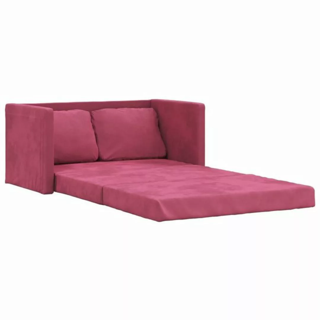 vidaXL Sofa Bodensofa mit Schlaffunktion Weinrot 122x204x55 cm Samt günstig online kaufen