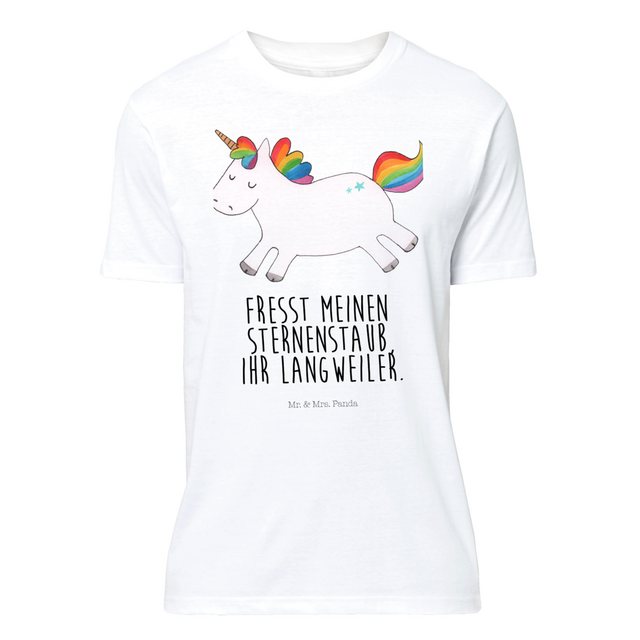 Mr. & Mrs. Panda T-Shirt Einhorn Happy - Weiß - Geschenk, Einhorn Deko, Spr günstig online kaufen