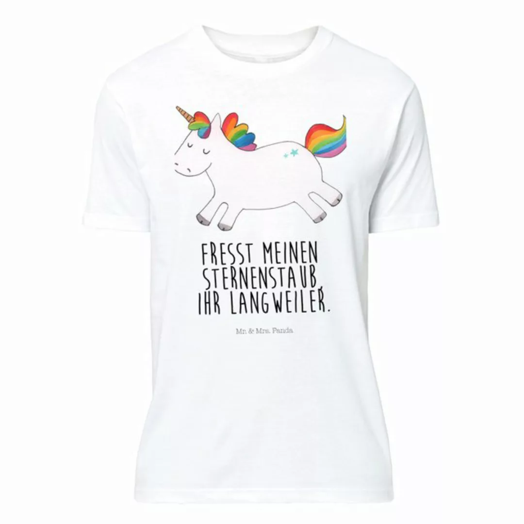 Mr. & Mrs. Panda T-Shirt Einhorn Happy - Weiß - Geschenk, Einhorn Deko, Spr günstig online kaufen