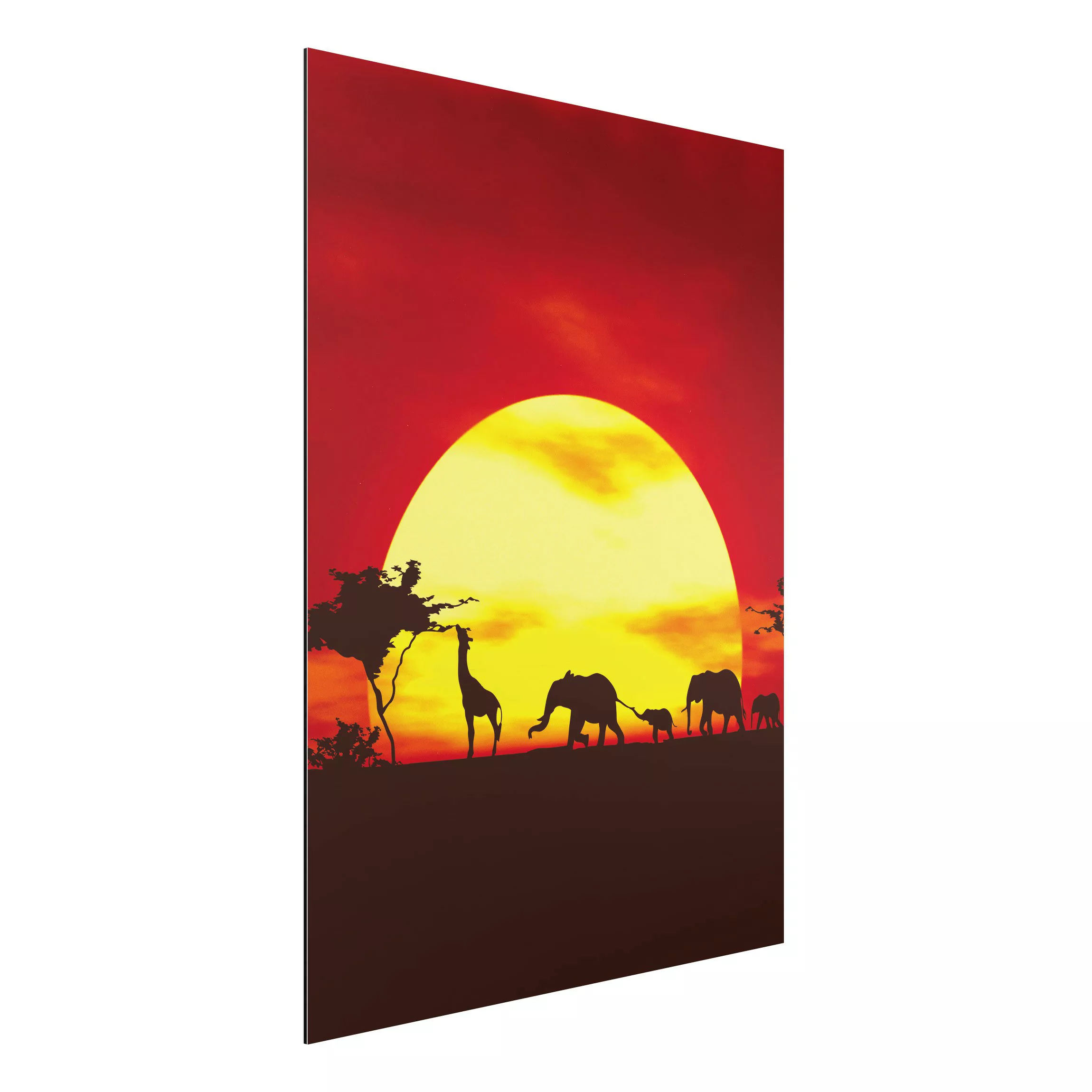 Alu-Dibond Bild Natur & Landschaft - Hochformat 3:4 Sunset Caravan günstig online kaufen