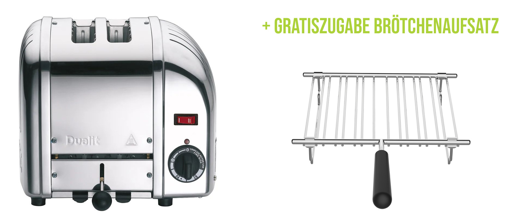 Vario Toaster Premium 2-Schlitze Poliert inkl. Gratis Brötchenaufsatz günstig online kaufen