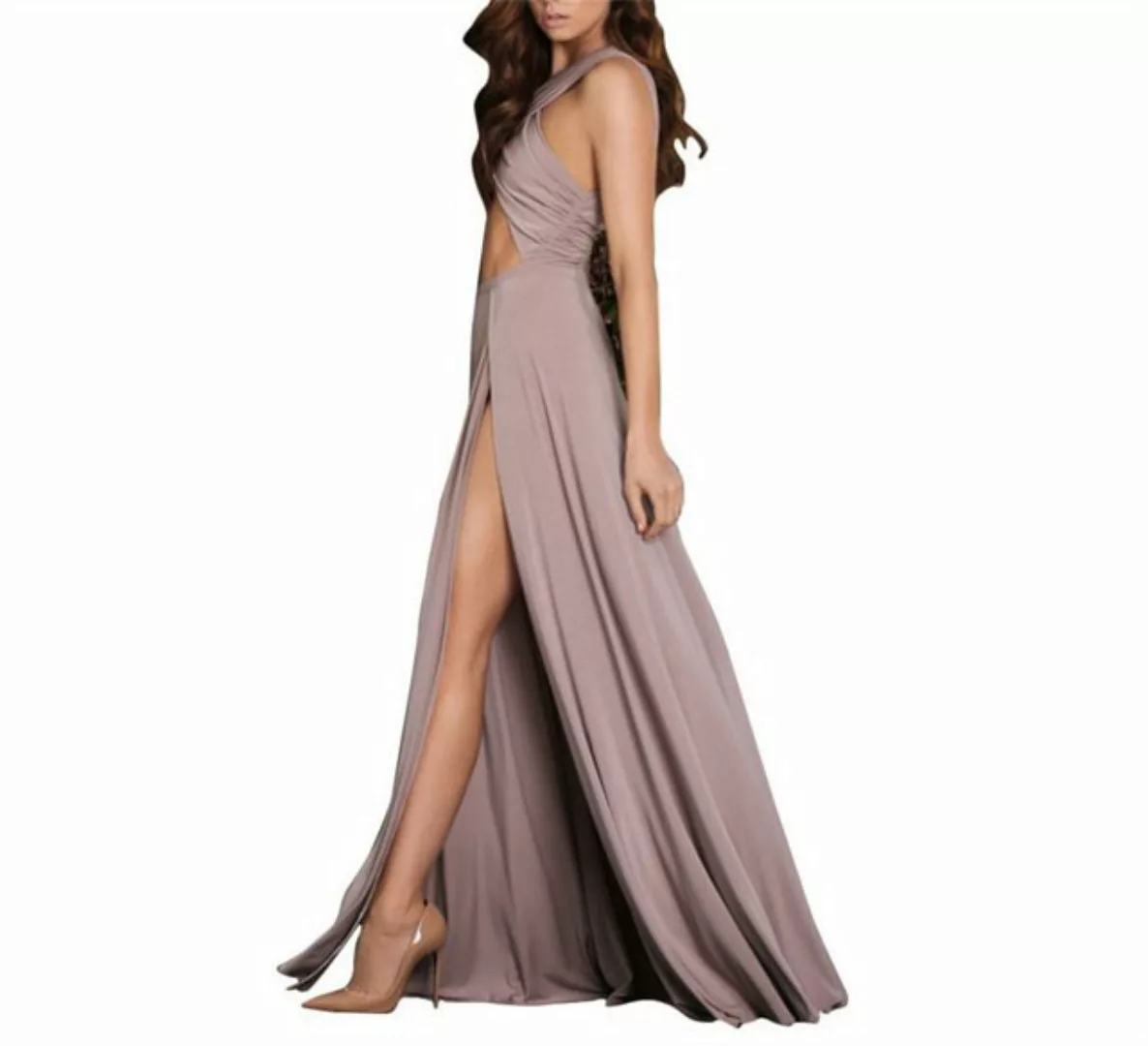 AFAZ New Trading UG Abendkleid Unregelmäßiges Schlitz-Faltenkleid, sexy Abe günstig online kaufen
