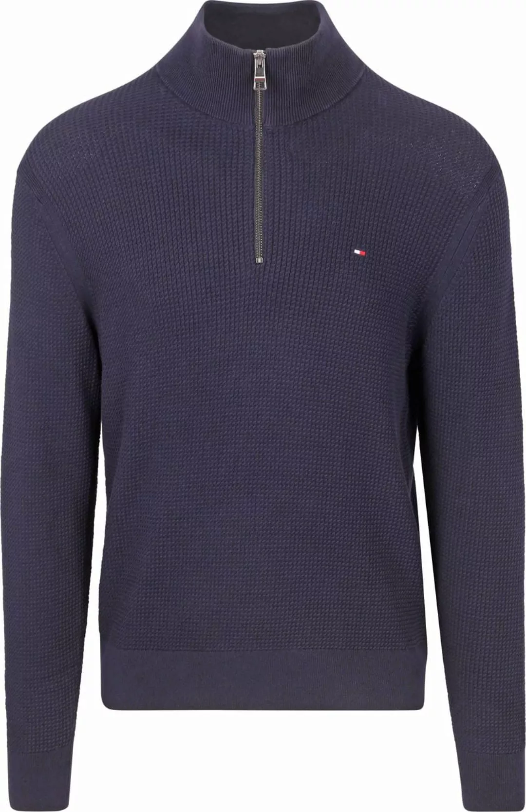 Tommy Hilfiger Half Zip Kabelpullover Navy - Größe S günstig online kaufen