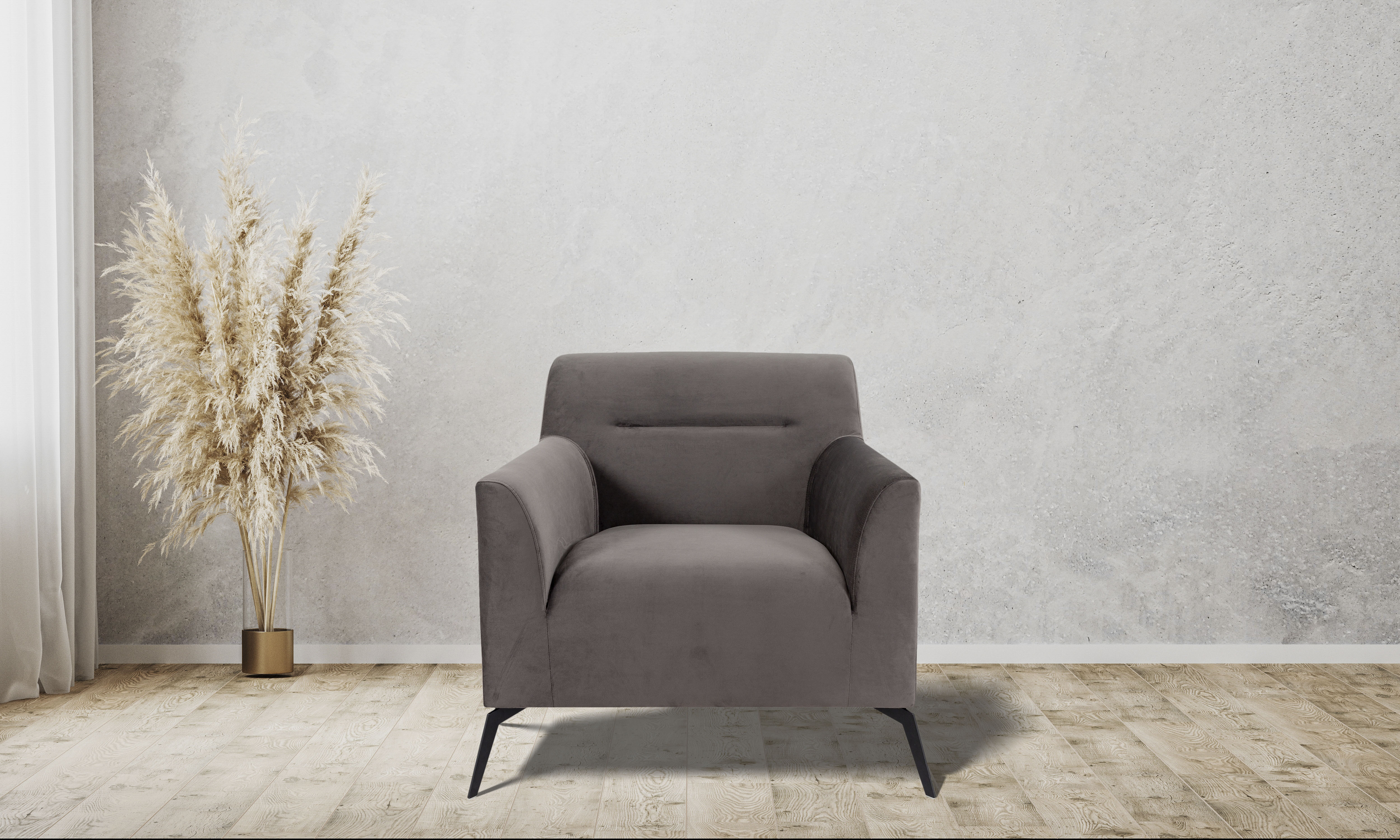 andas Sessel "Gausdal", mit eleganten Metallfüßen, mit abgerundeten Armlehn günstig online kaufen