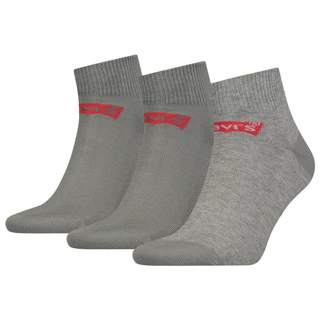 Levi´s ® Batwing Logo Mid Socken 3 Paare EU 35-38 Middle Grey Melange günstig online kaufen