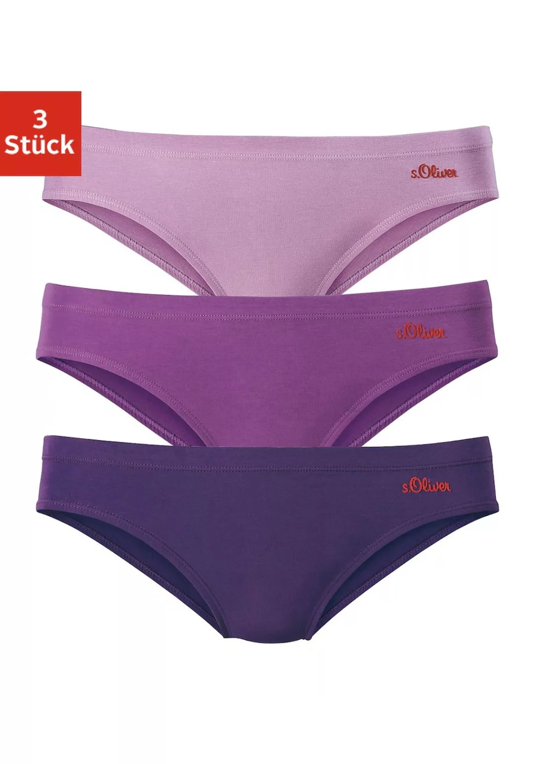 s.Oliver Bikinislip, (3er-Pack), aus elastischer Baumwoll-Qualität günstig online kaufen