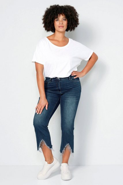 Angel of Style Regular-fit-Jeans 3/4-Jeans Schlag mit Zierketten 5-Pocket günstig online kaufen