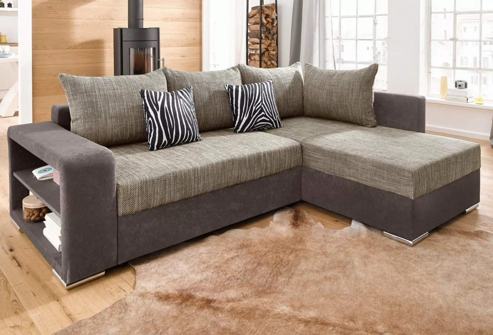 COLLECTION AB Ecksofa »John L-Form«, mit Bettfunktion, wahlweise mit Federk günstig online kaufen