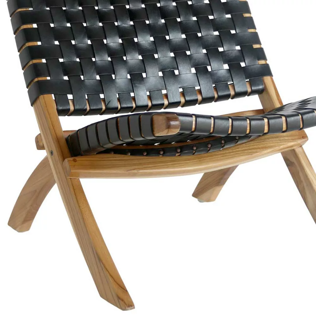 Loft Sessel in Schwarz Teakfarben günstig online kaufen
