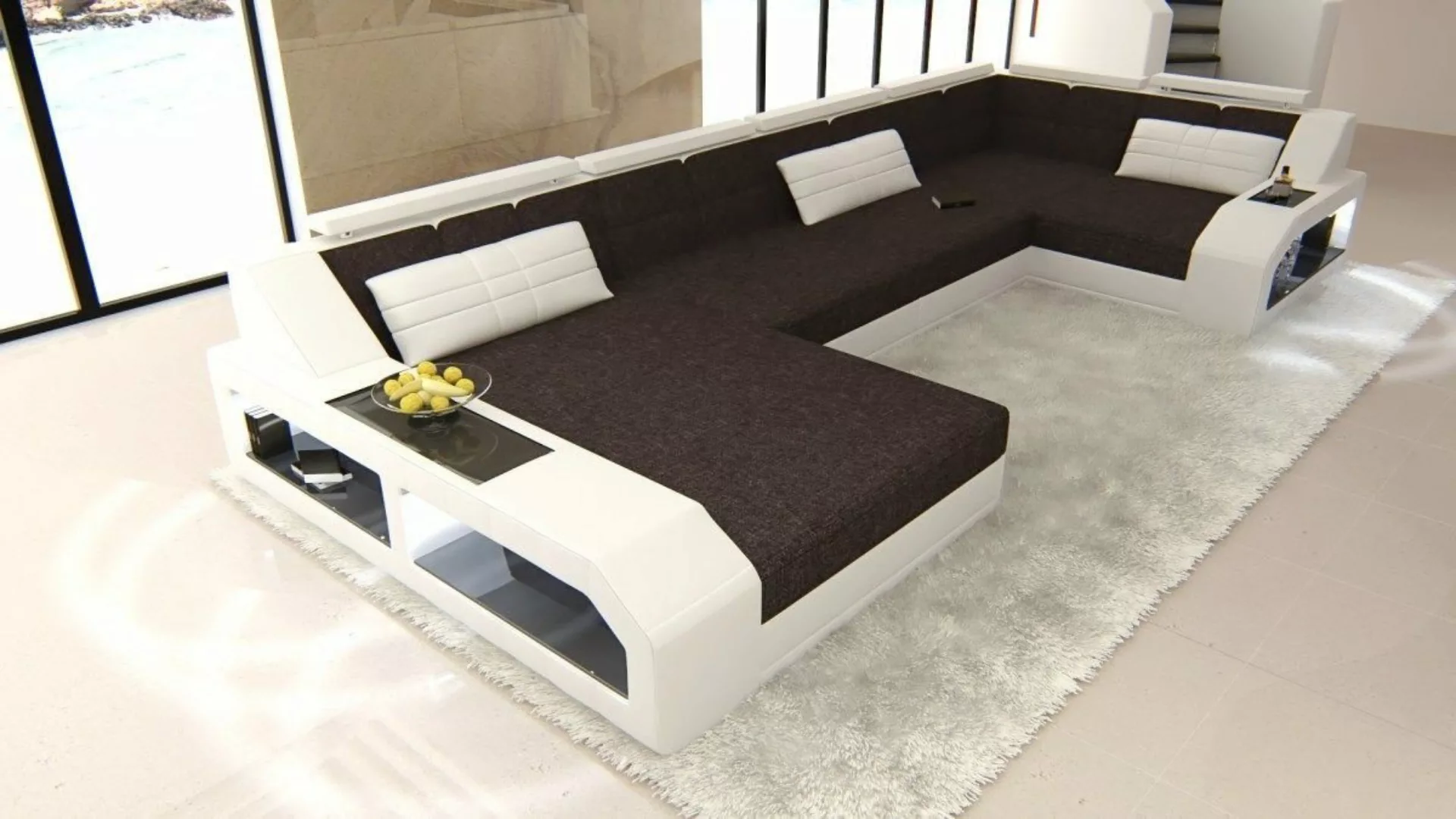 Sofa Dreams Wohnlandschaft Arezzo H - U Form Stoffsofa, mit LED, wahlweise günstig online kaufen