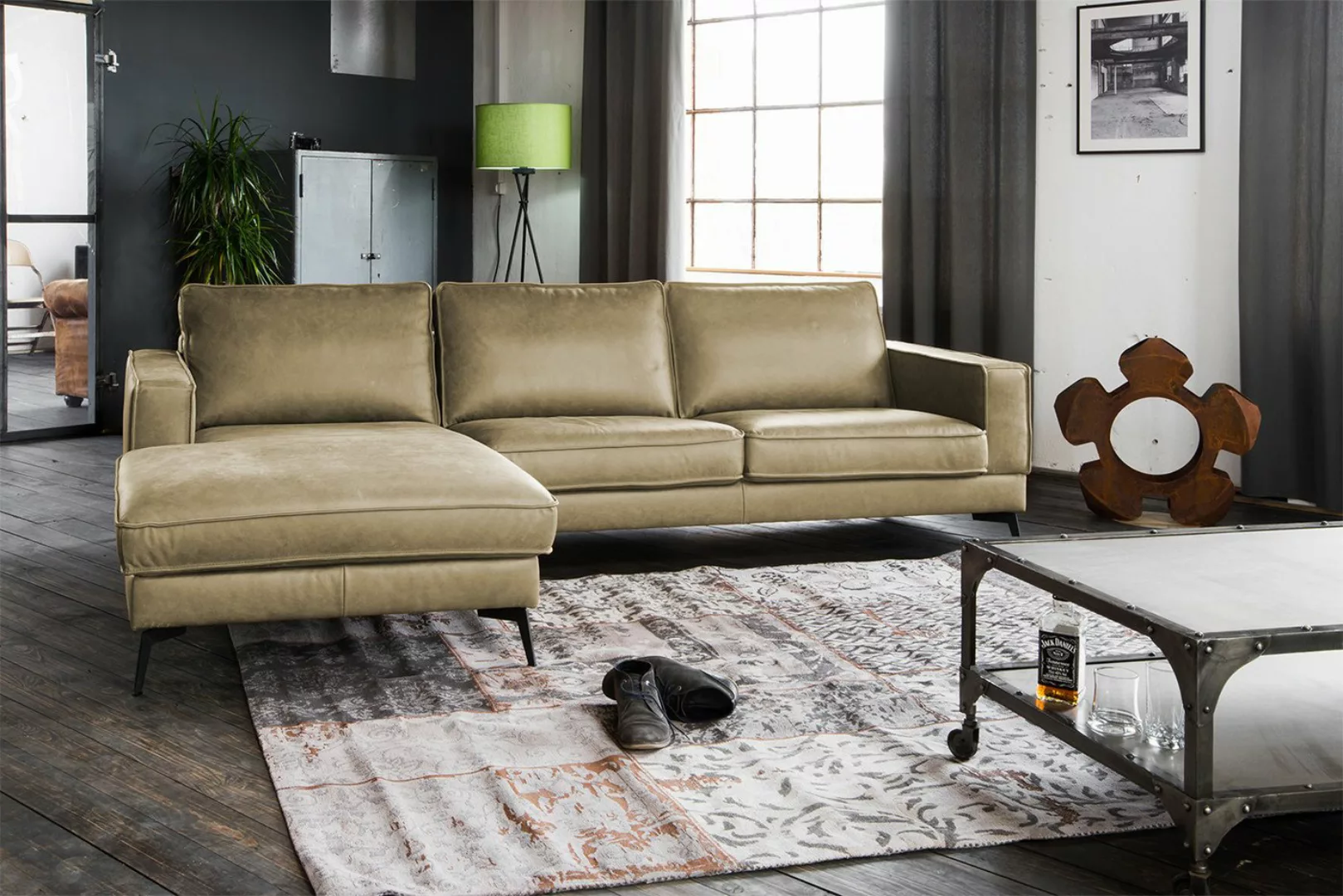 KAWOLA Ecksofa BLOOM, Couch L-Form rechts oder links Leder verschiedene Far günstig online kaufen