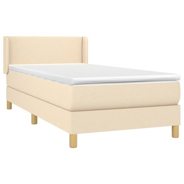 vidaXL Boxspringbett Boxspringbett mit Matratze Creme 90x200 cm Stoff Bett günstig online kaufen