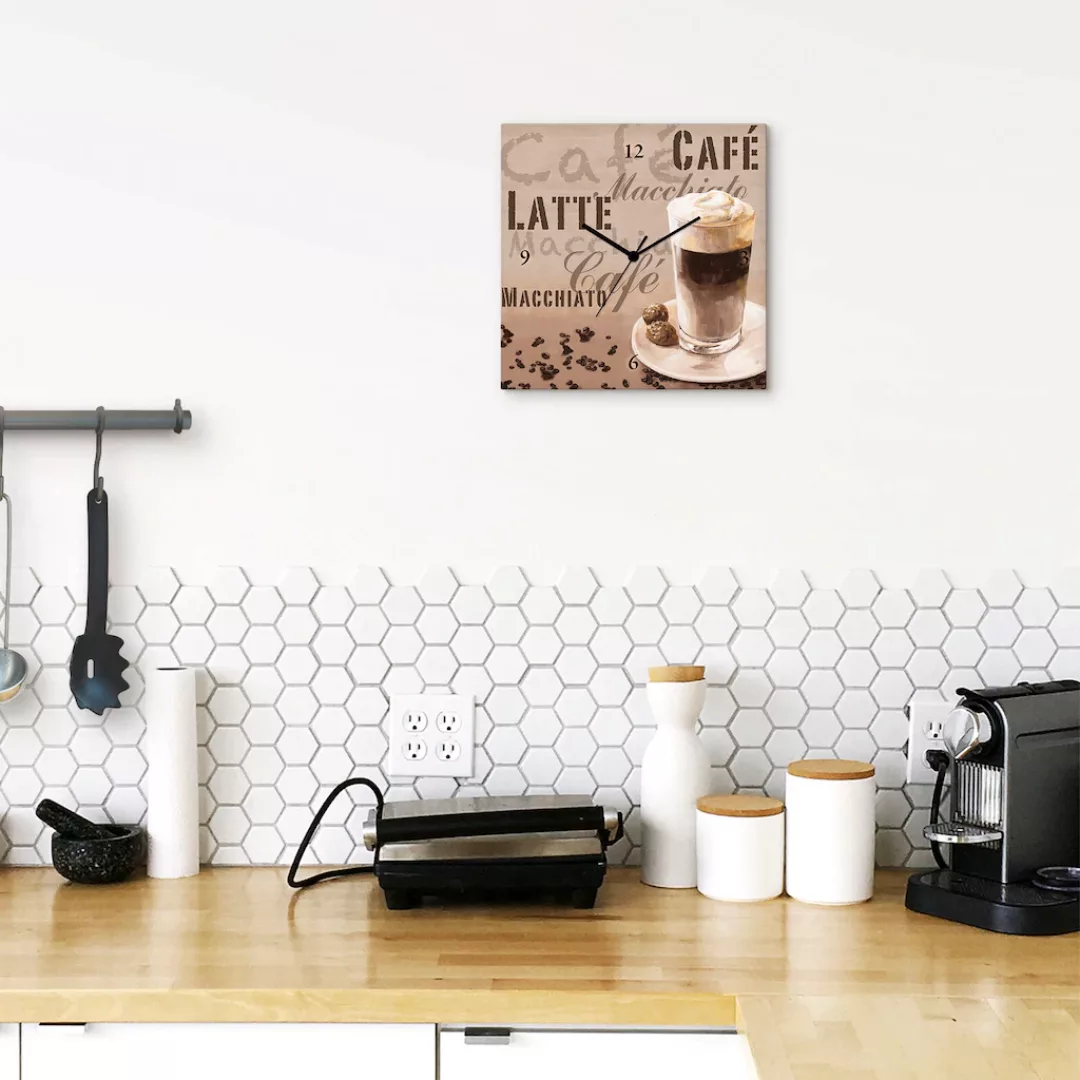 Artland Wanduhr »Kaffee - Latte Macchiato« günstig online kaufen
